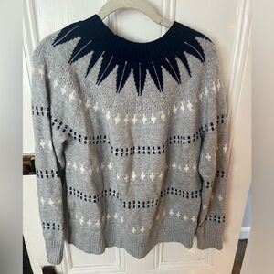 Banana Republic Fair Isle Scandinavian Après Ski Blue Sweater